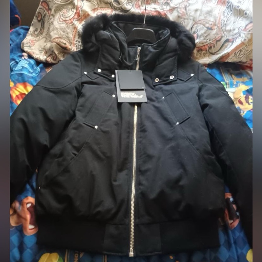 Black moose knuckles jacket